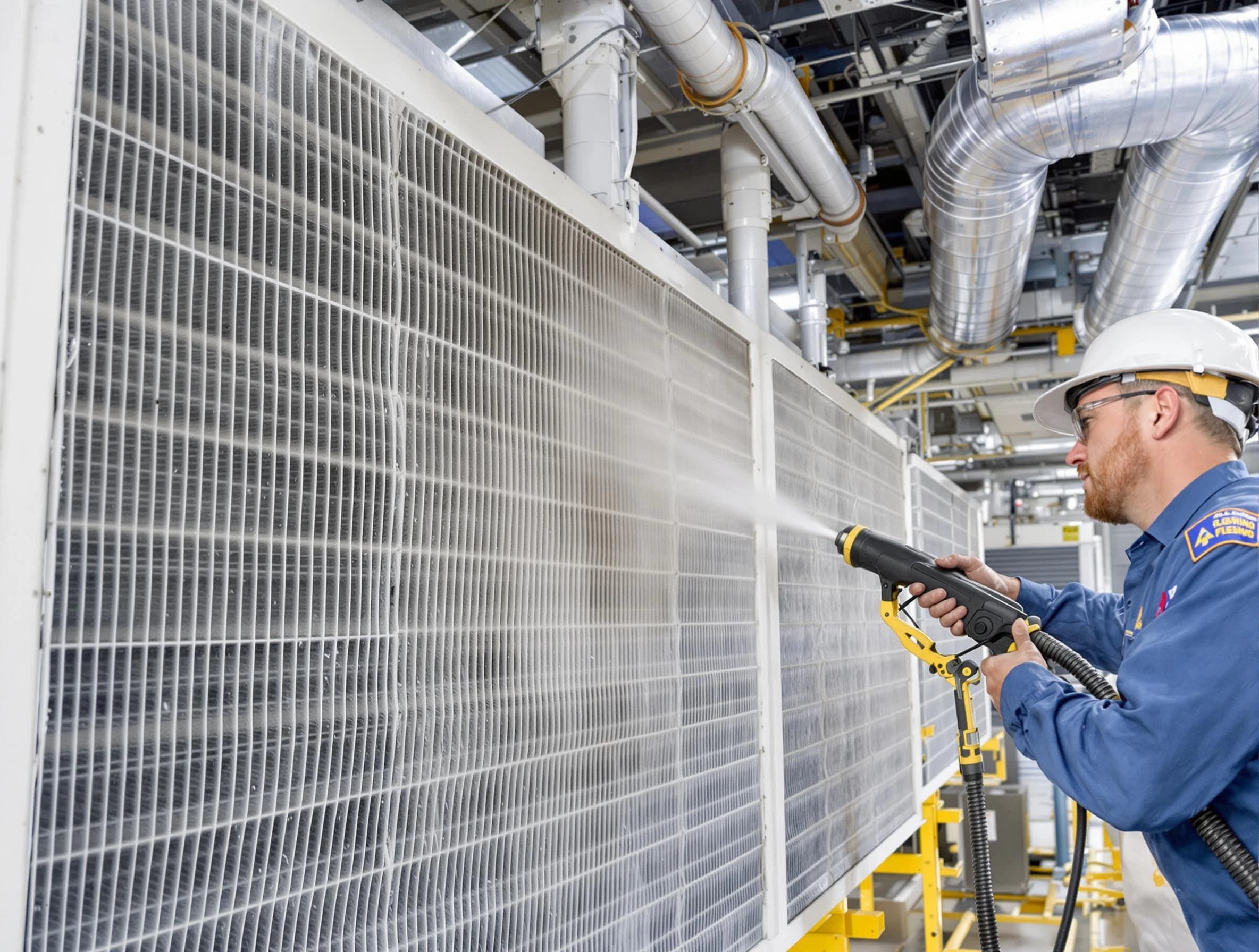 Professional commercial coil cleaning by Canton Air Duct Cleaning in Canton